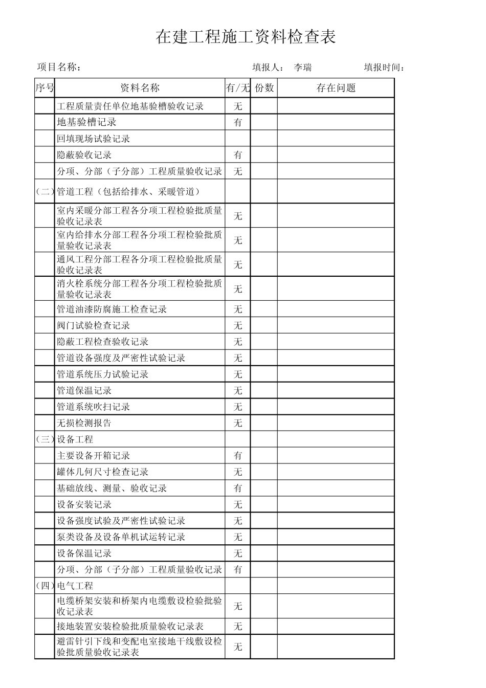 在建工程施工资料检查表_第2页