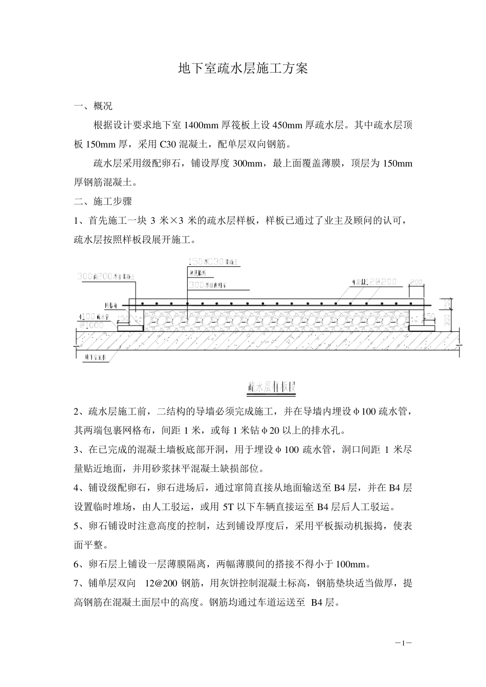 地下室疏水层施工方案_第1页