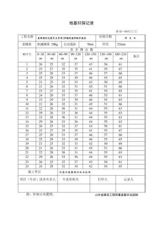 地基钎探记录表13