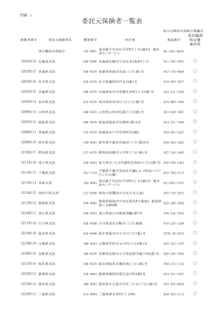 地方公务员共済组合协议会委托元保険者一覧表