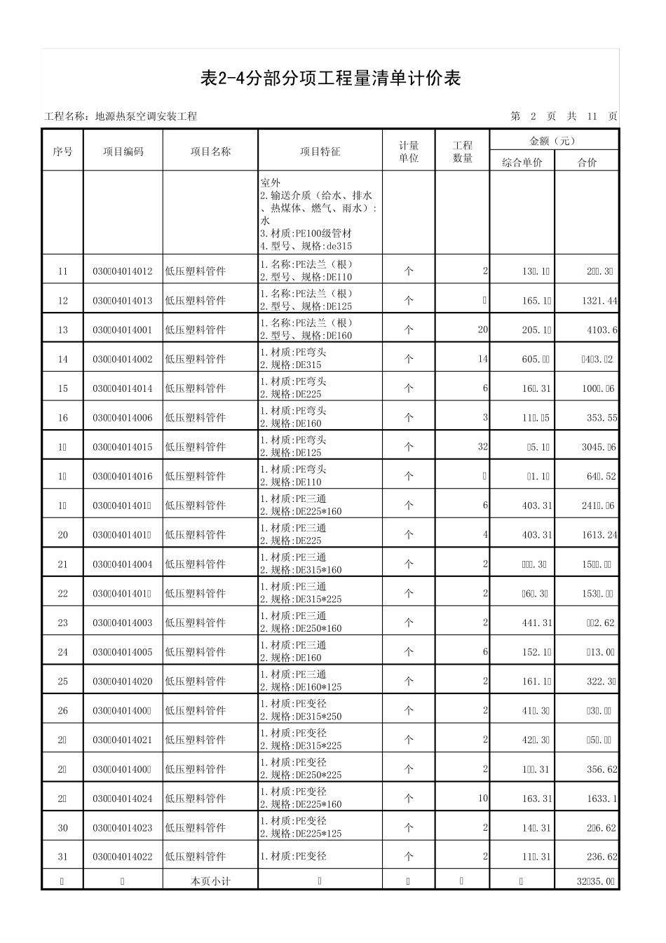 地源热泵空调安装工程预算_第2页