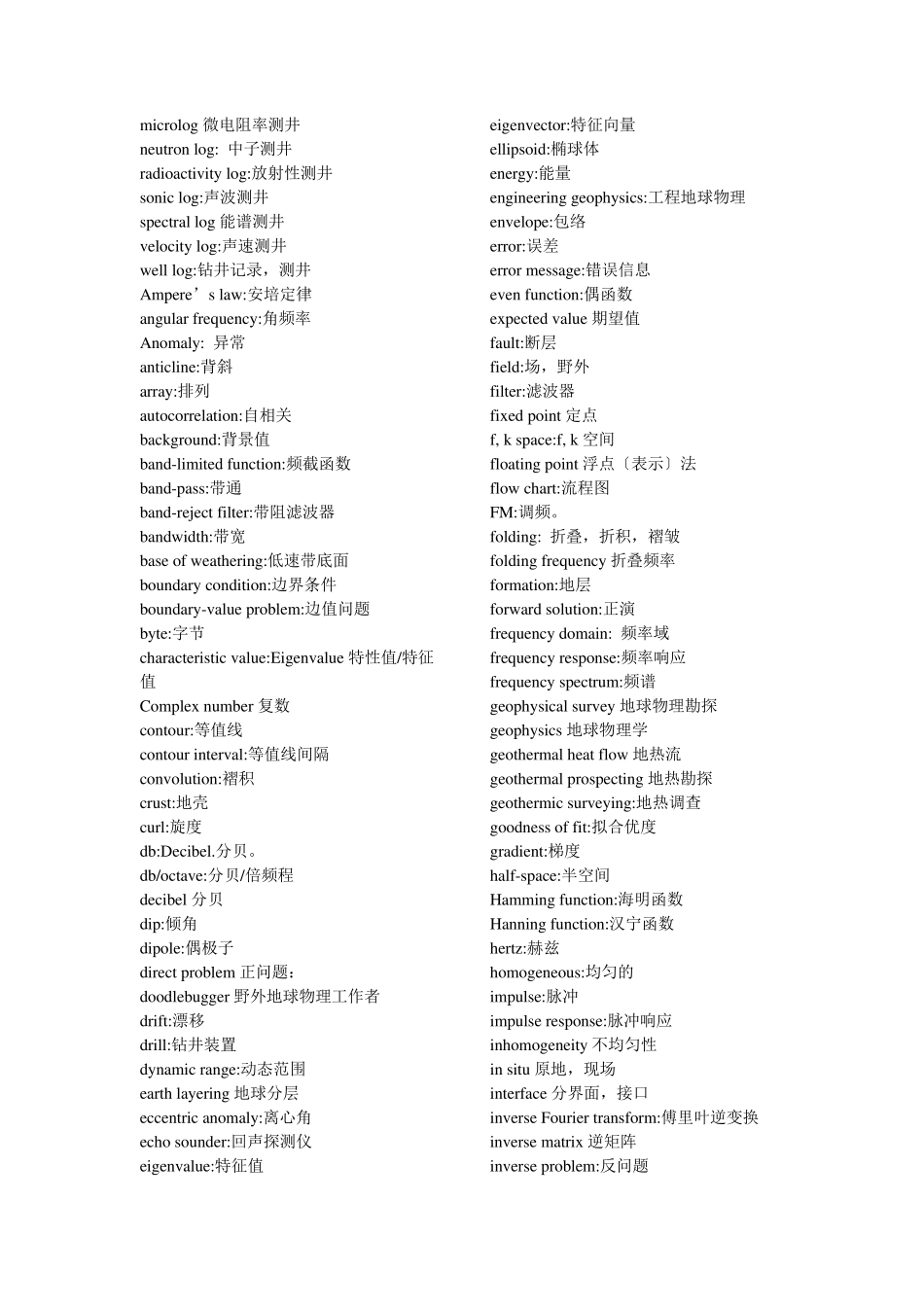 地球物理专业英语常用单词_第2页