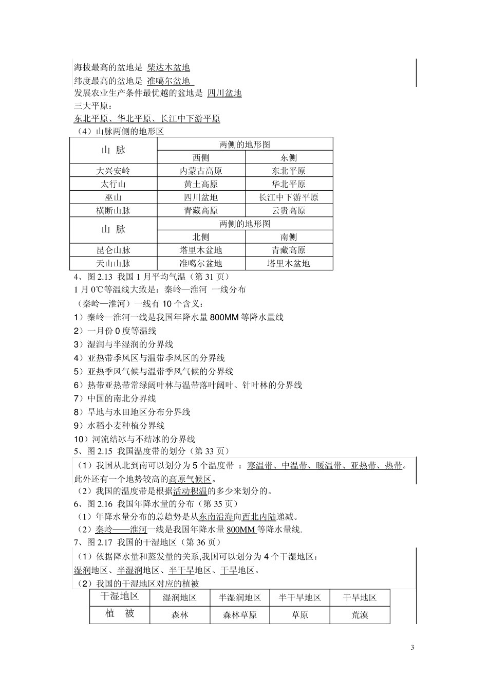 地理人教版八年级上图的复习_第3页