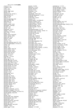 地质专业英语词汇