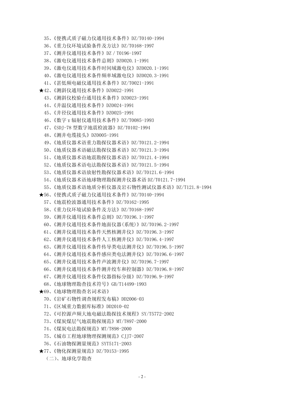 地质勘查标准规范目录_第2页