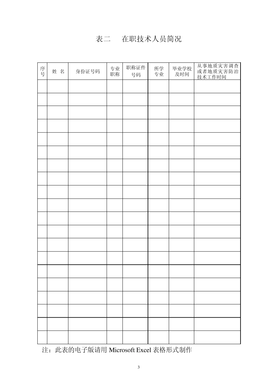 地质灾害危险性评估单位资质申请表_第3页