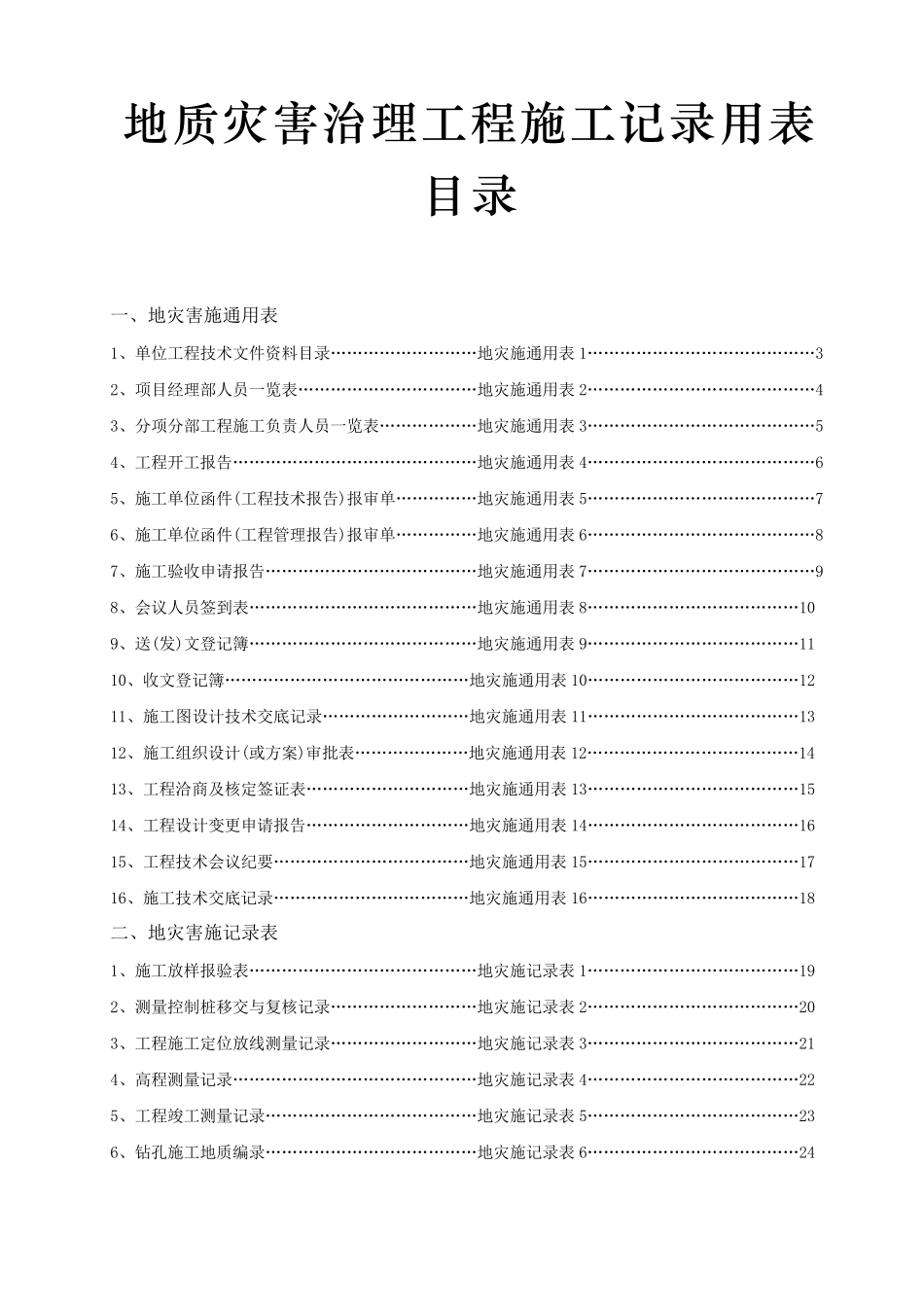 地质灾害工程施工用表.._第1页