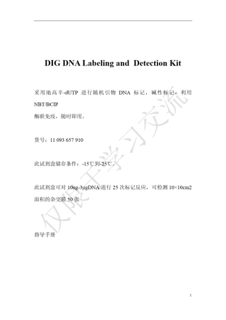 地高辛杂交试剂盒说明书