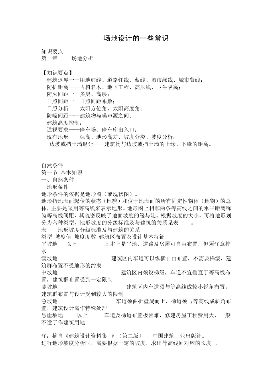 场地设计的一些常识_第1页