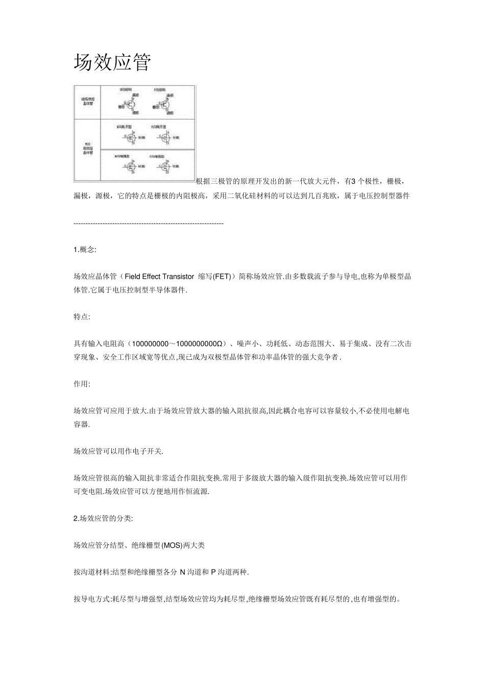 场效应管参数解释_第1页