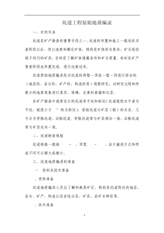 坑道工程原始地质编录