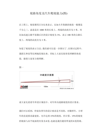 坡路角度及汽车爬坡能力