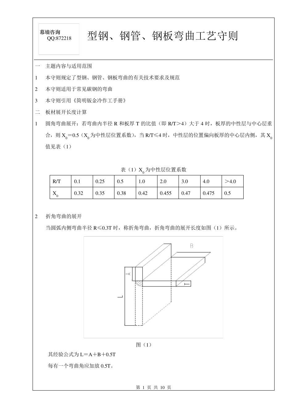 型钢、钢管、钢板弯曲工艺守则_第1页