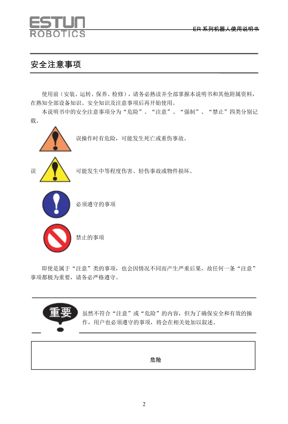 埃斯顿机器人ER系列机器人操作手册_第2页