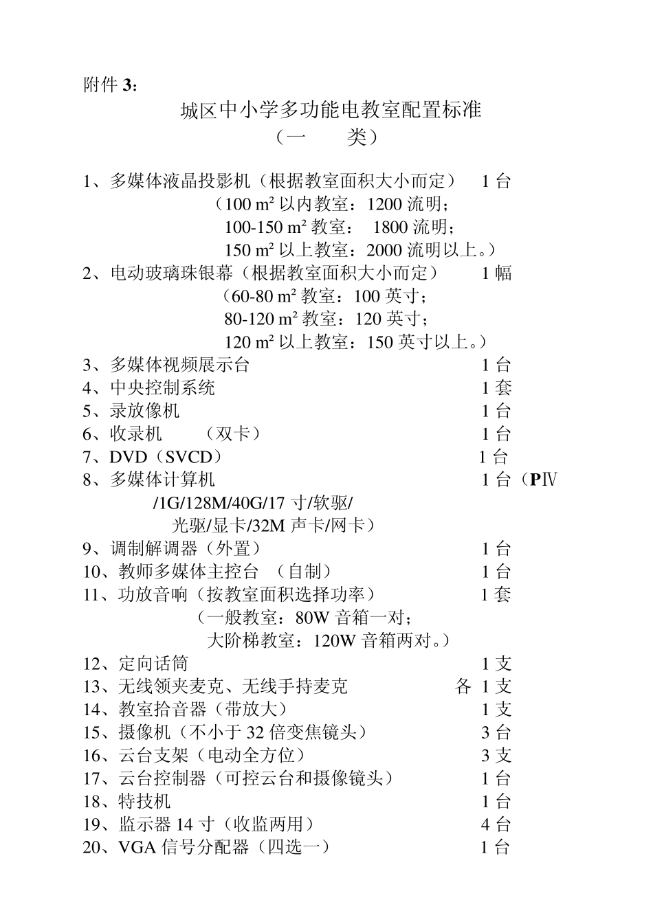 城区中小学多功能电教室配置标准_第1页
