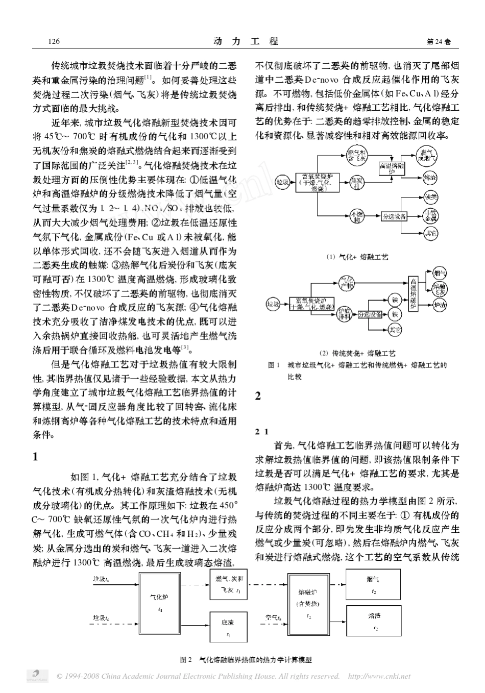 城市垃圾气化熔融工艺的理论计算和技术分析_第2页