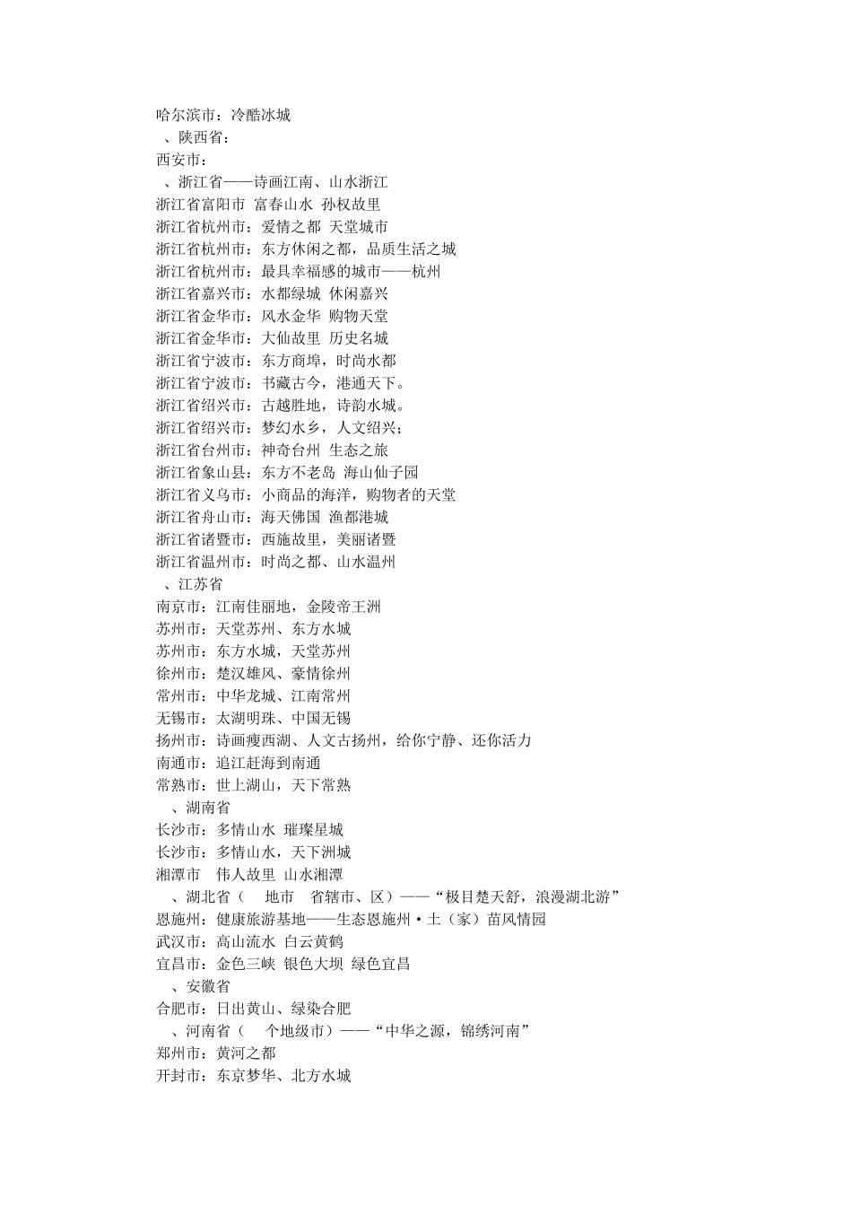 城市形象宣传语大全_第2页