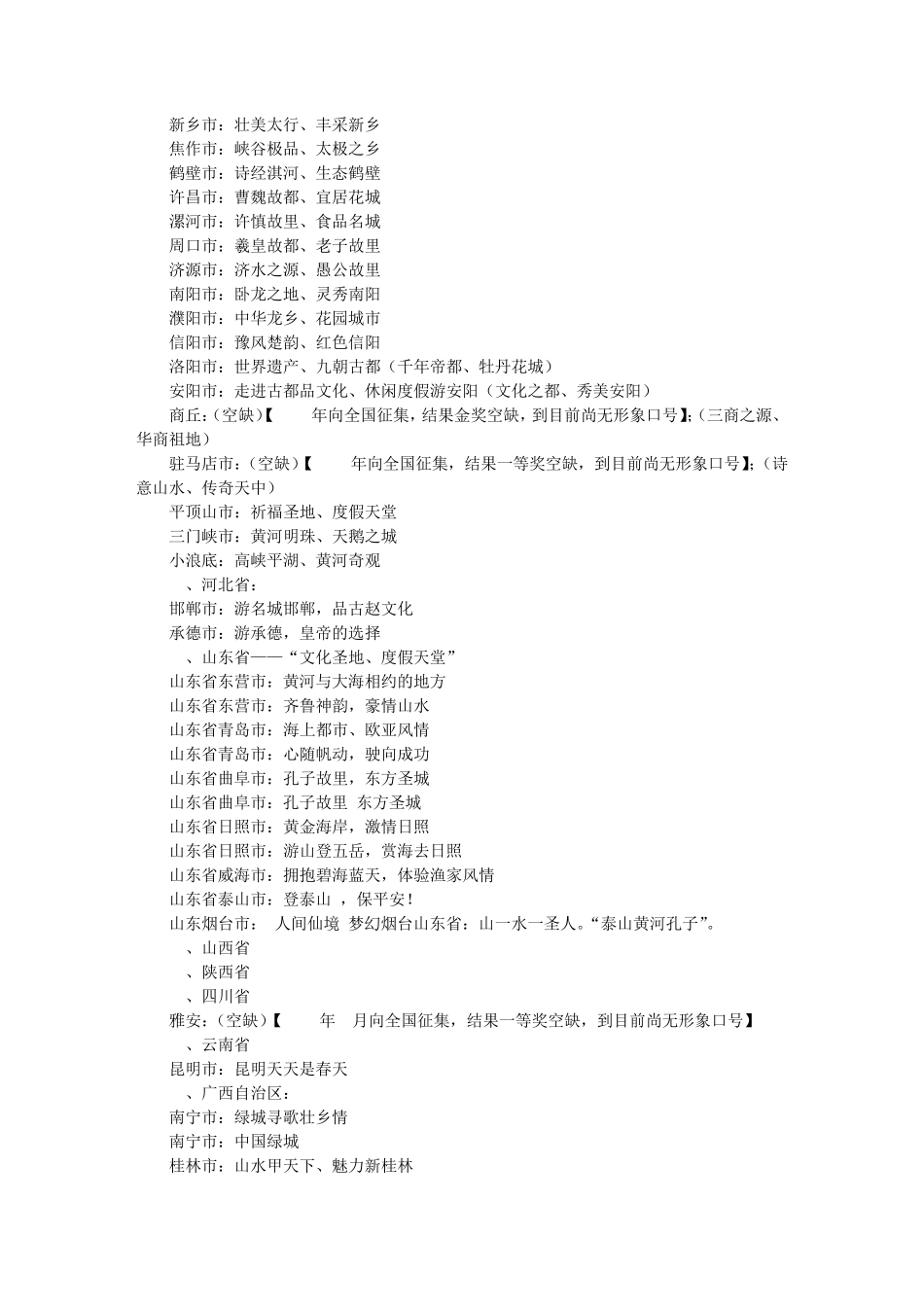 城市形象宣传语大全_第3页