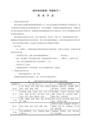 城市用地条件的分析与评定