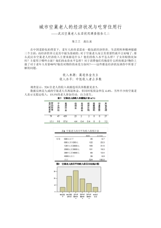 城市空巢老人的经济状况与吃穿住用行