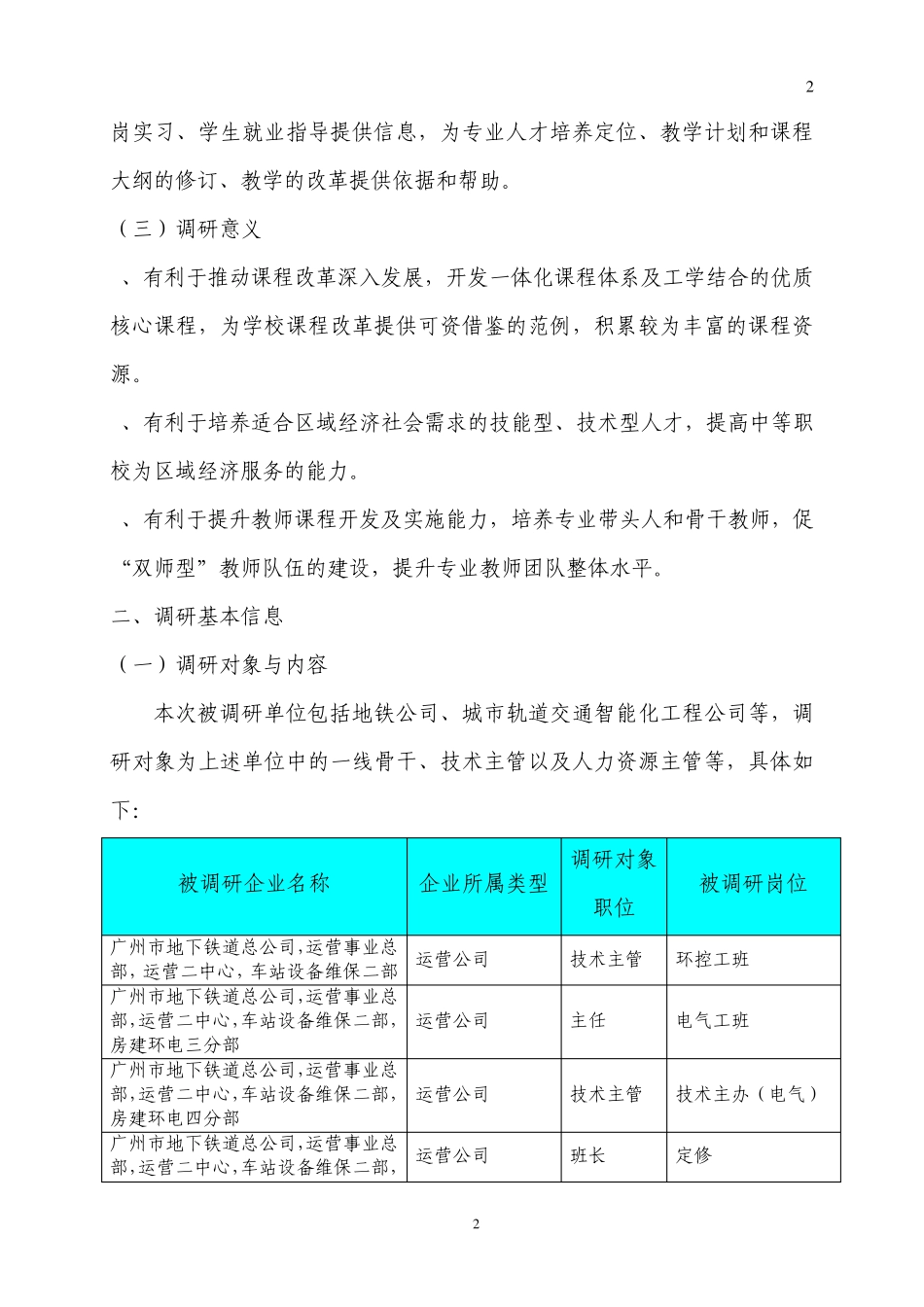 城市轨道交通运输与管理专业行业企业调研报告_第3页