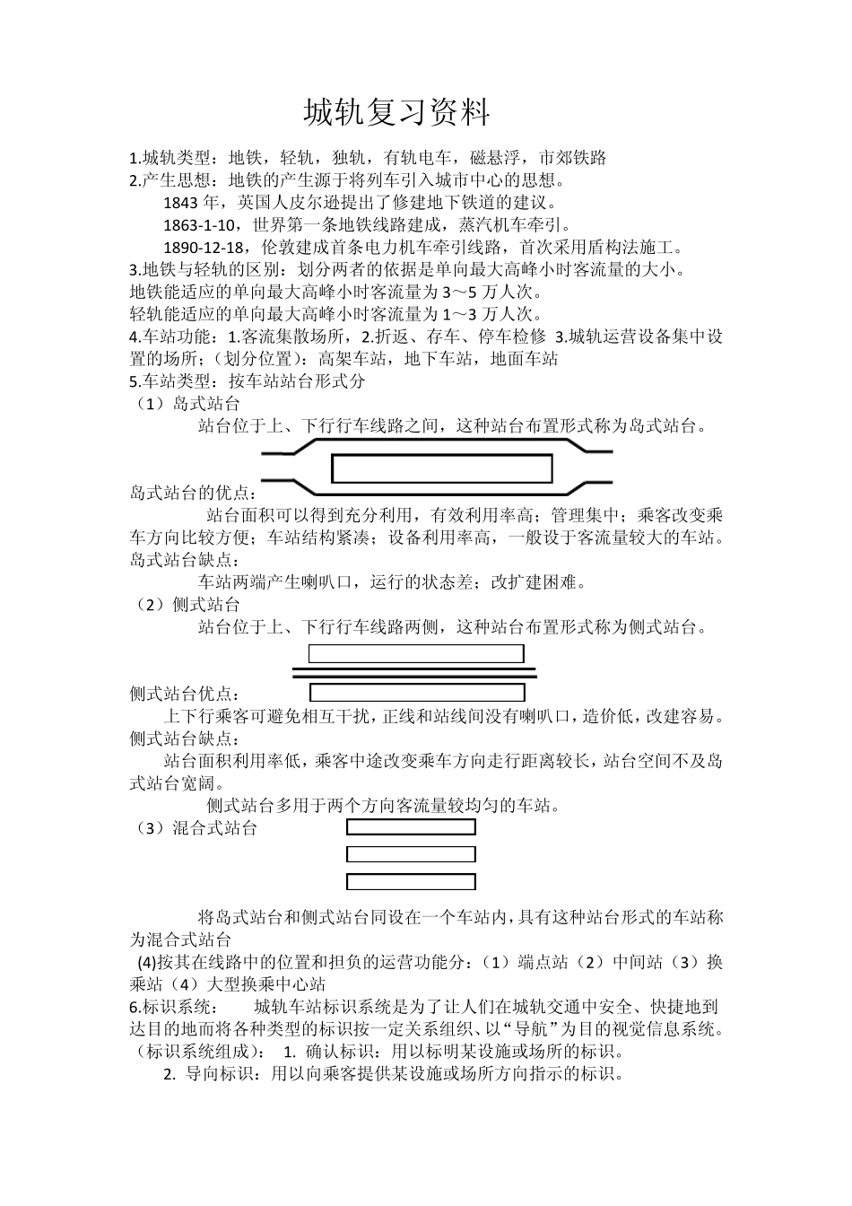 城市轨道交通运输设备知识点总结_第1页