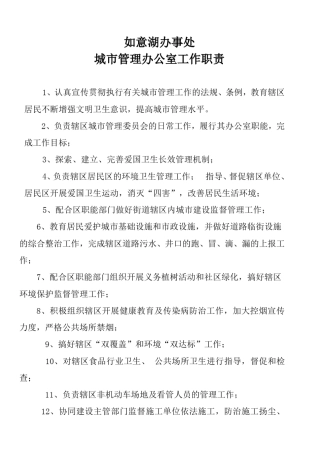 城管办工作职责