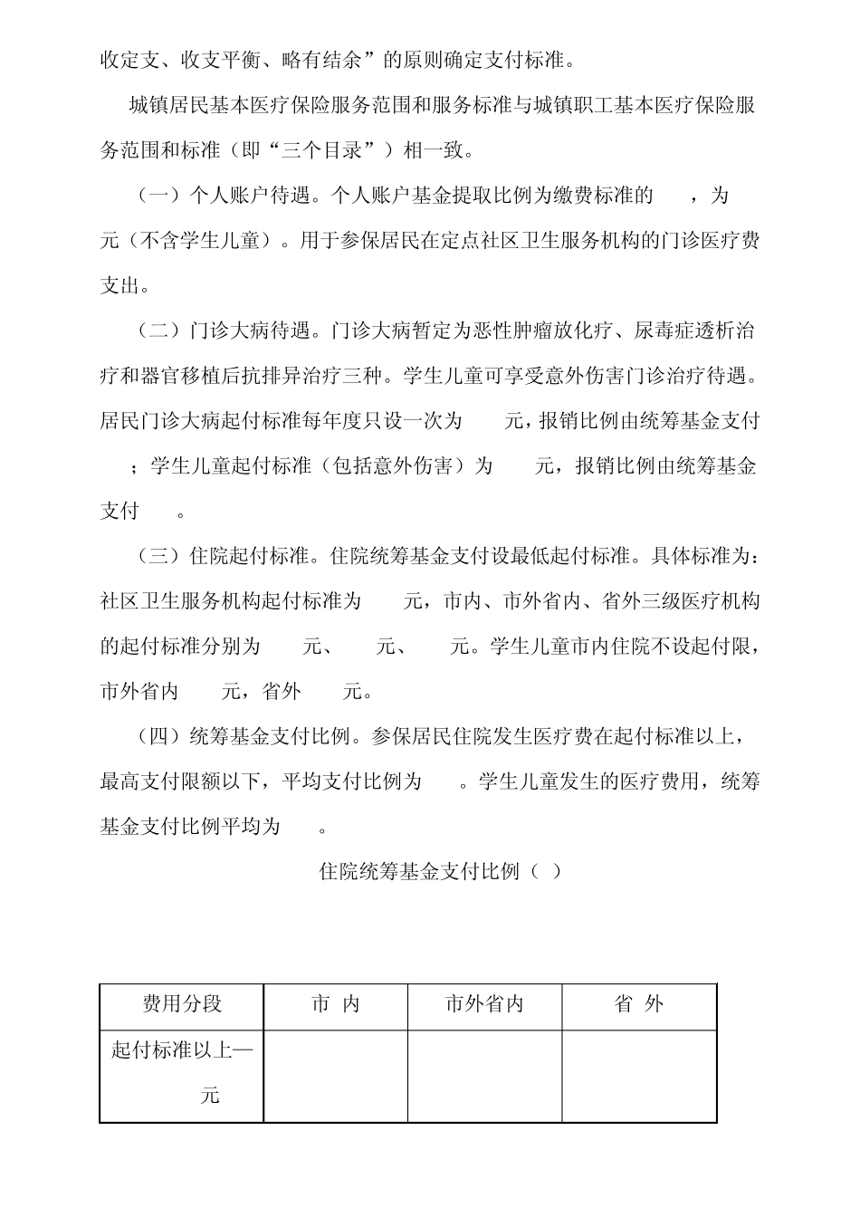 城镇居民基本医疗保险试点实施方案_第3页