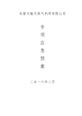 城镇燃气专项应急预案