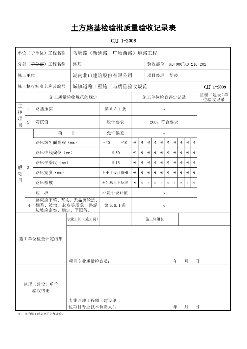 城镇道路建设工程施工质量验收规范表格_第1页