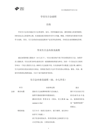 培训学校学员生日会流程