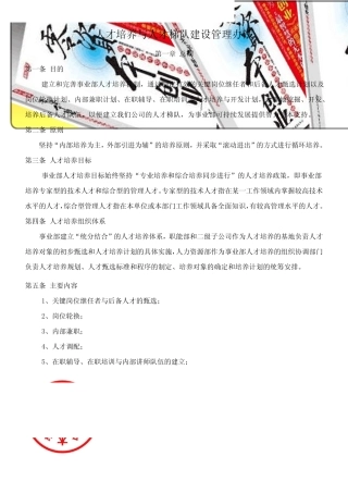 培训汇总之人才培养与人才梯队建设管理办法