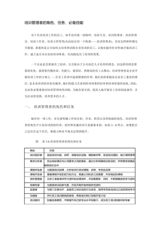 培训管理者的角色