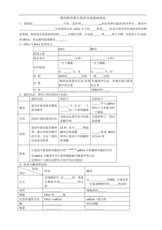 基因的表达练习题