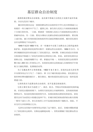 基层群众自治制度