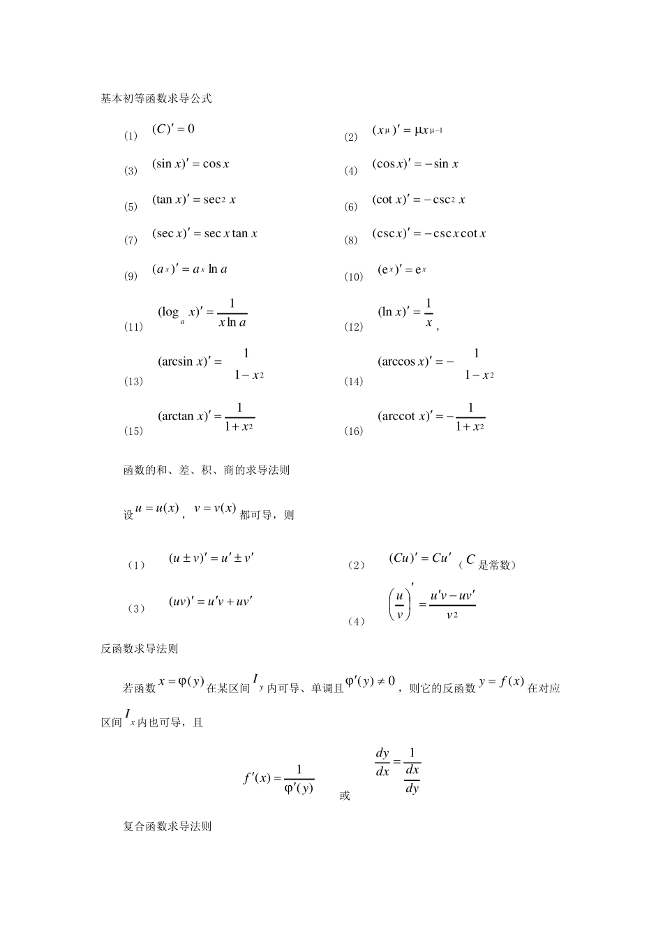 基本初等函数求导公式_第1页