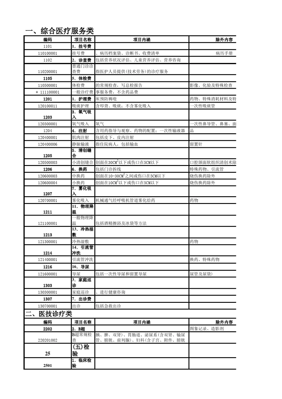 基本医疗服务目录_第1页