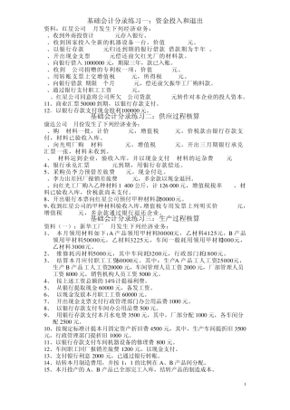 基础会计分录练习