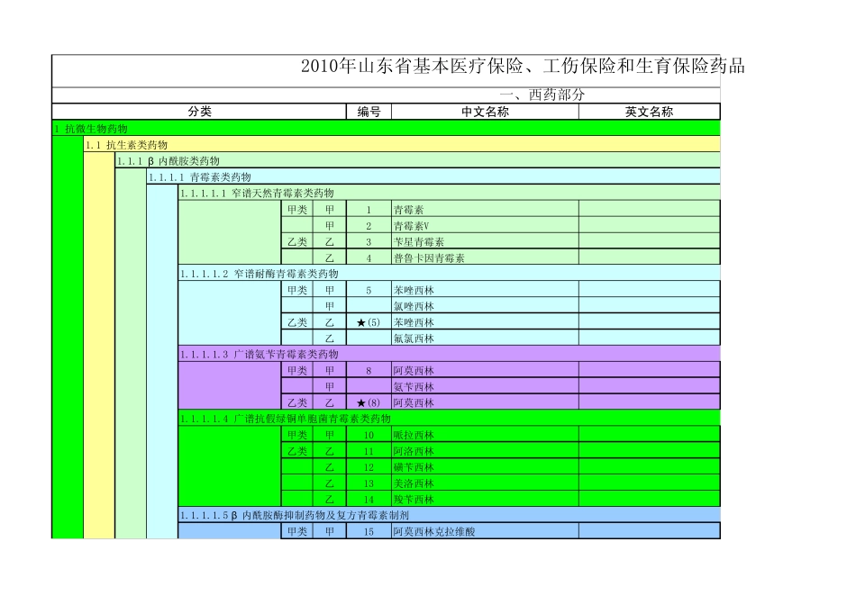 山东省基本医疗保险三大目录_第1页
