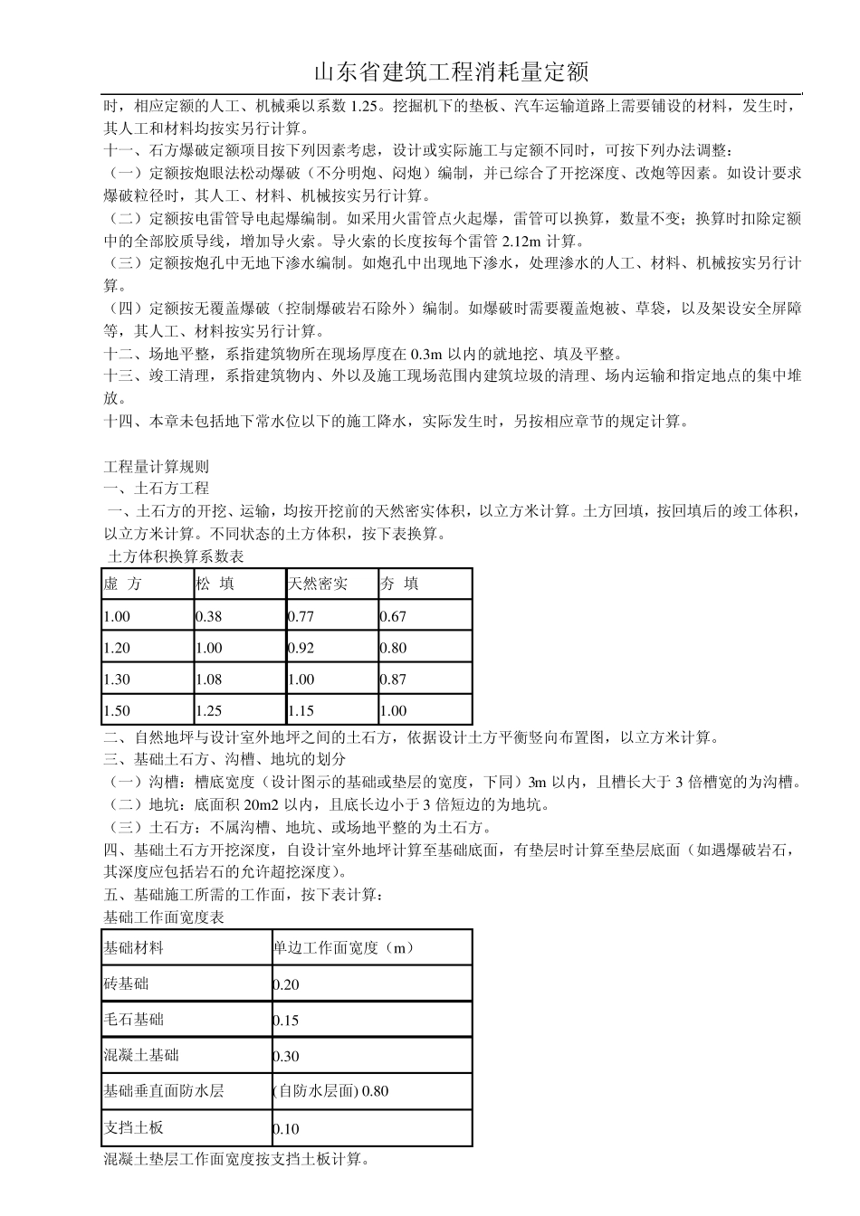 山东省工程量计算规则_第2页