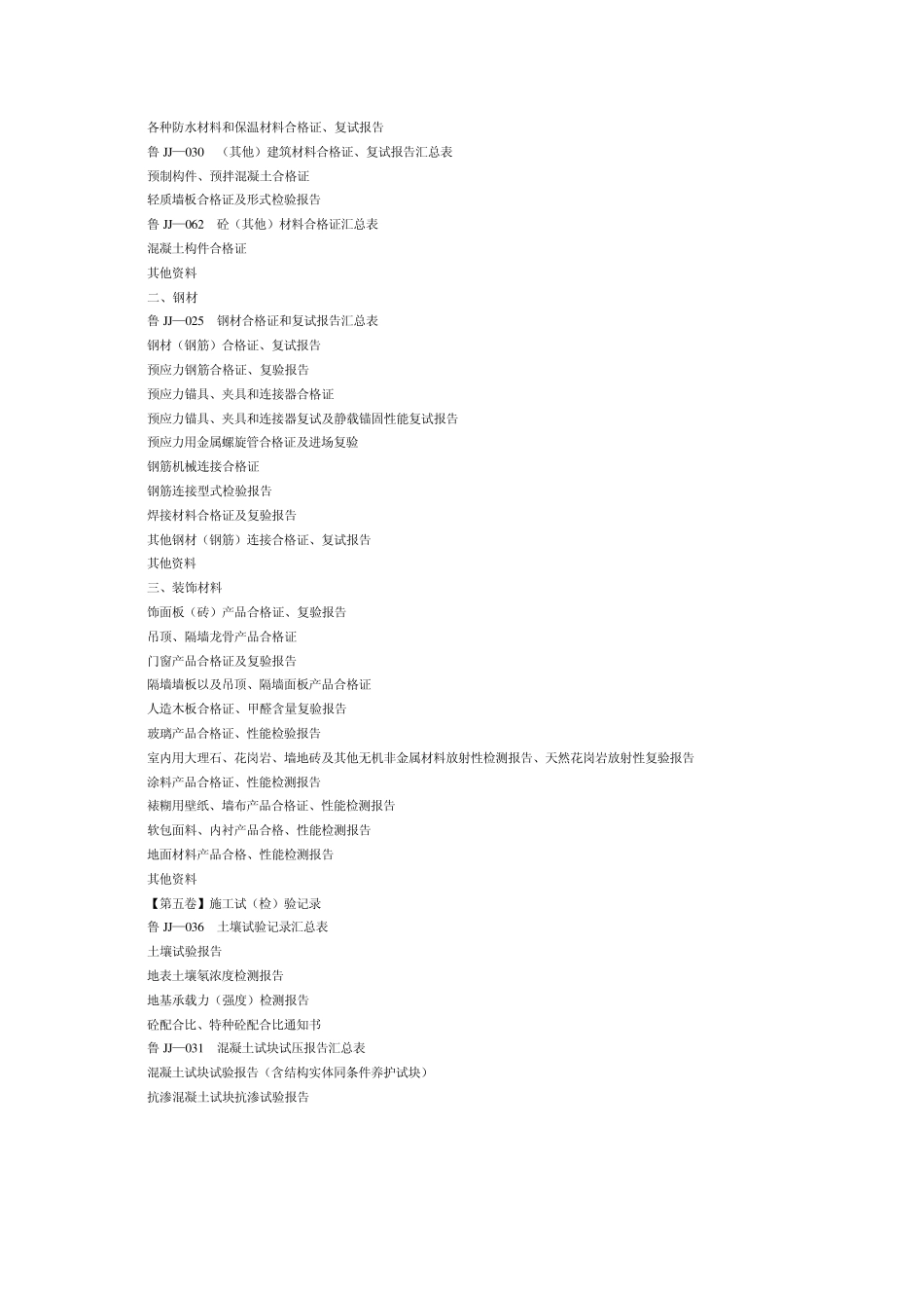 山东省建筑工程施工技术资料组卷目原_第2页