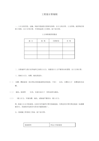 山东省消耗量定额土石方工程量计算规则