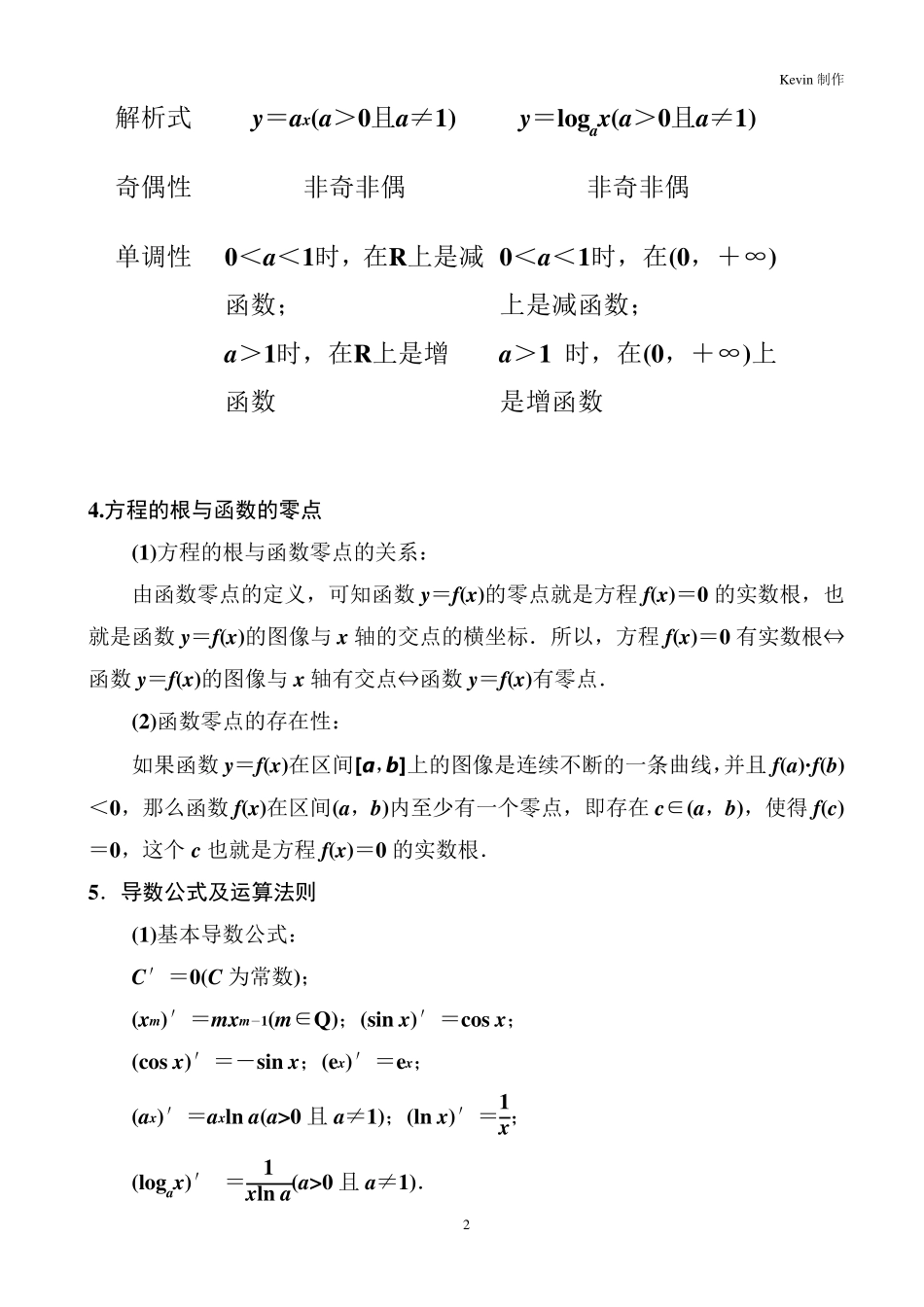 山东高考数学考点梳理_第2页