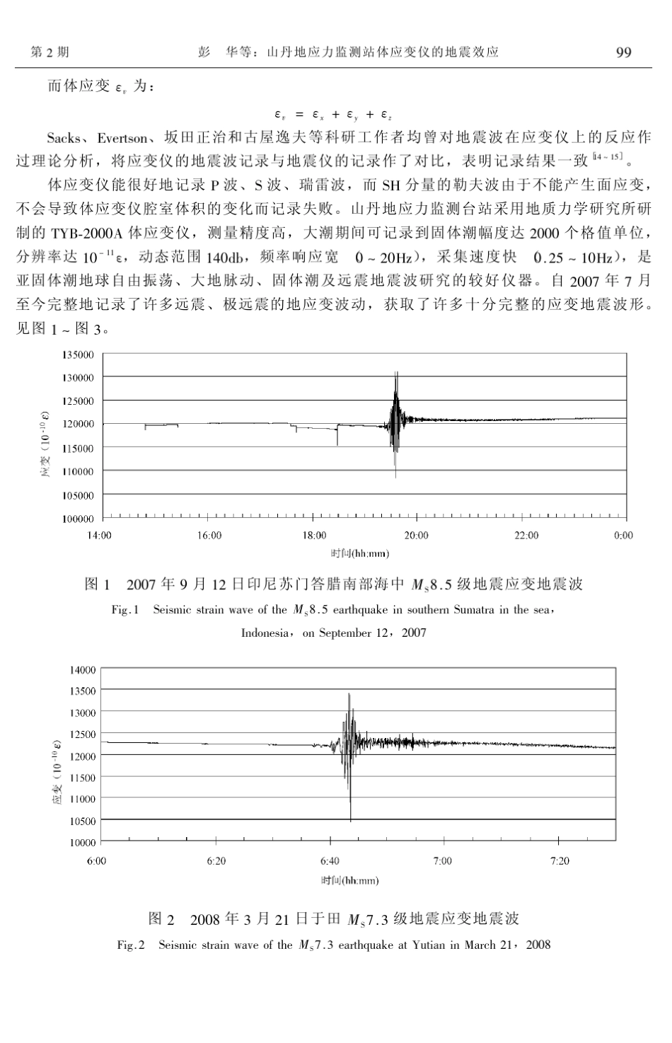 山丹地应力监测站体应变仪的地震效应_第3页