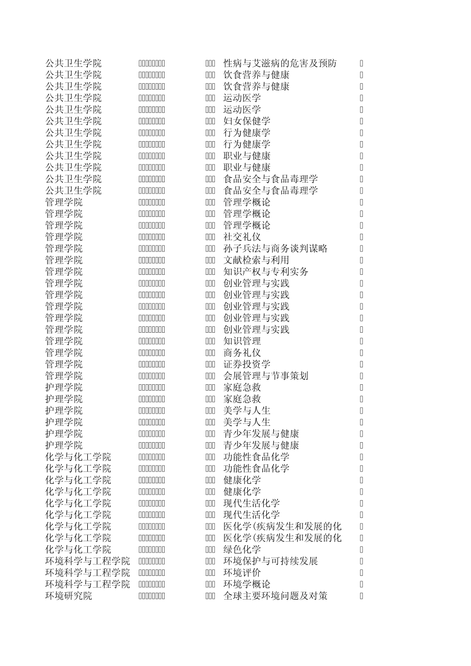 山大选修课公共课表_第3页