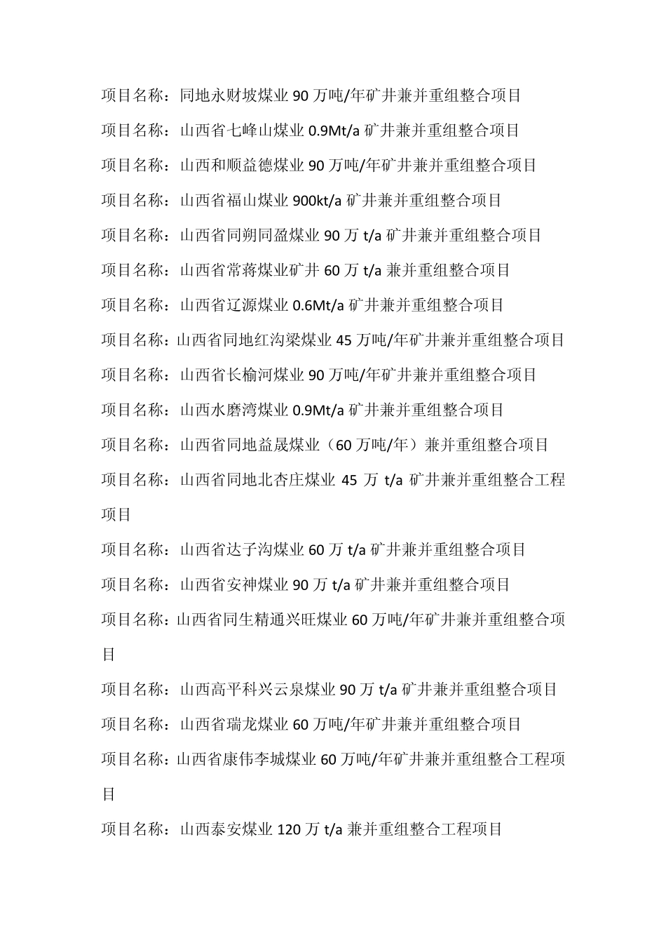 山西20112012新煤矿,选煤厂项目_第3页