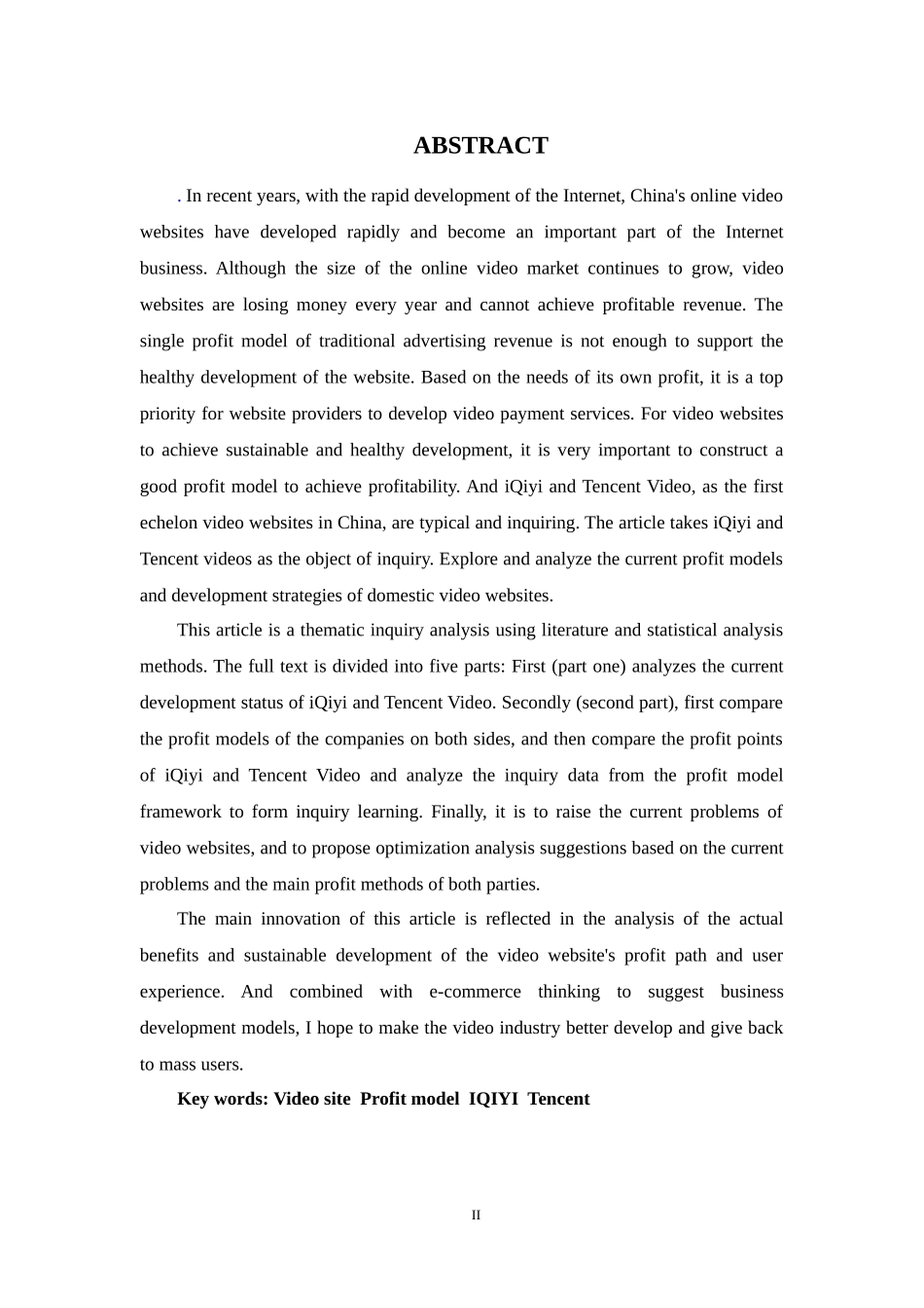 电子商务专业-爱奇艺与腾讯视频的盈利模式比较初探_第2页