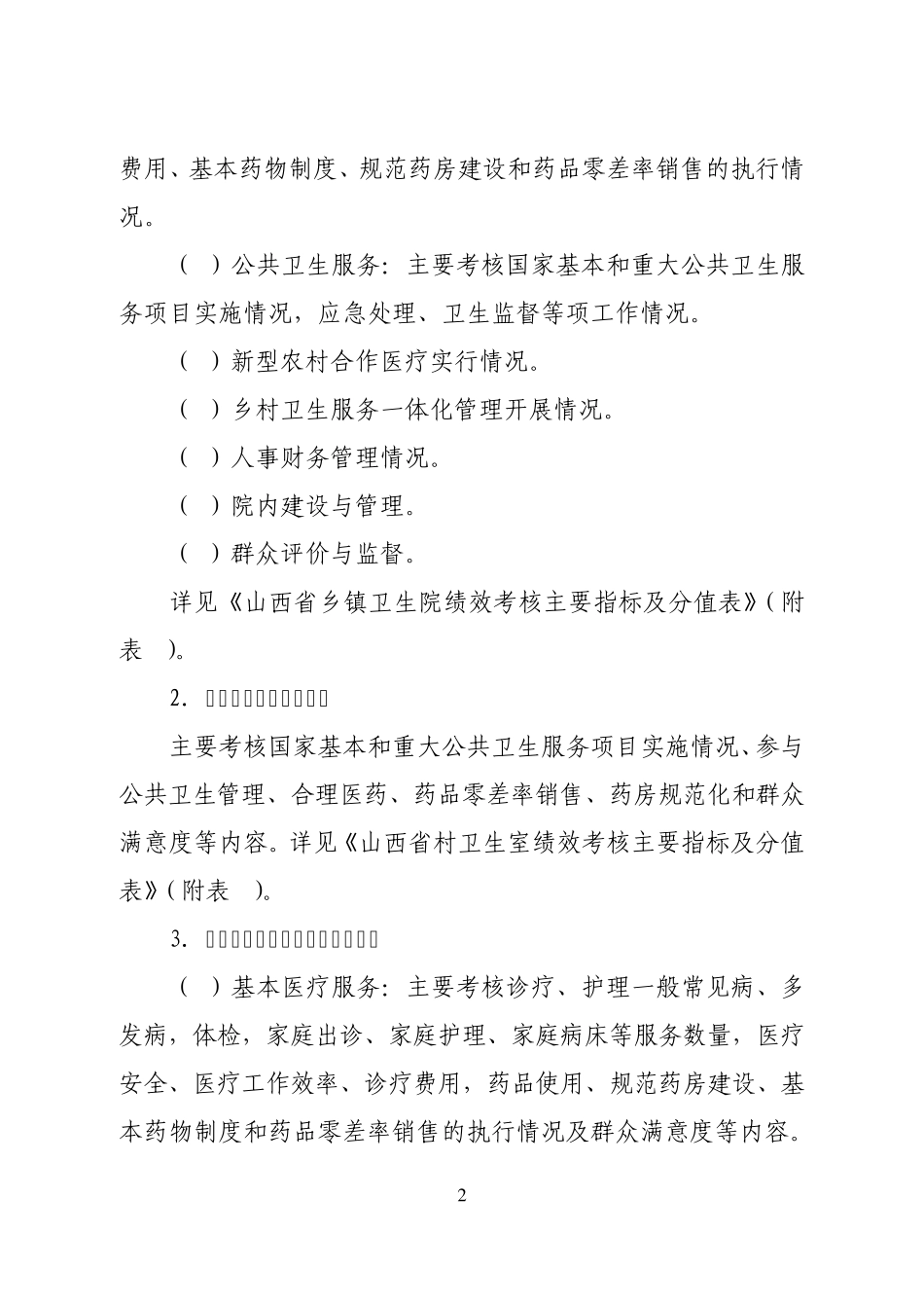 山西省基层医疗卫生机构绩效考核办法_第2页