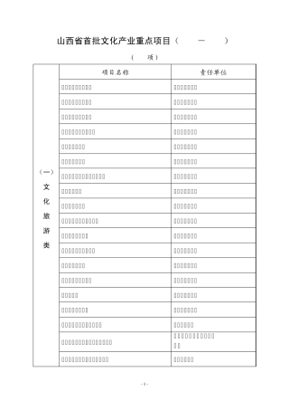 山西省重点文化产业目录