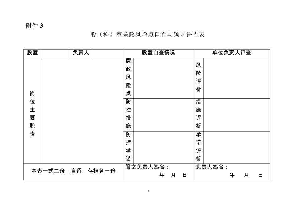 岗位(个人)廉政风险点自查与领导评查表_第2页
